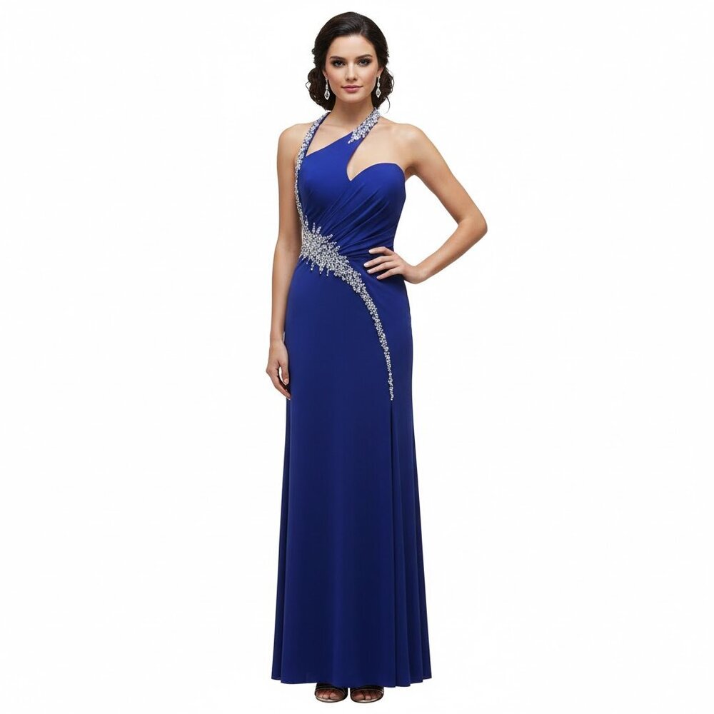 Purple Romance Couture Jersey One Shoulder Grad Prom Dress RM128